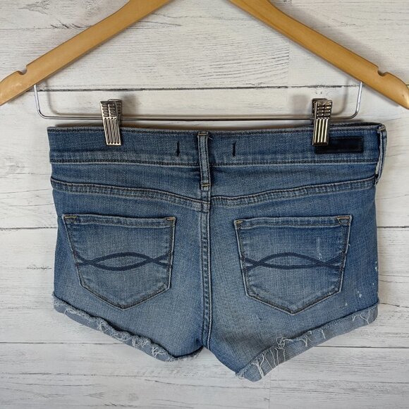 Abercrombie & Fitch Shorts Womens Size 25 Denim Distressed Cotton Blend Cut Off - Picture 7 of 14